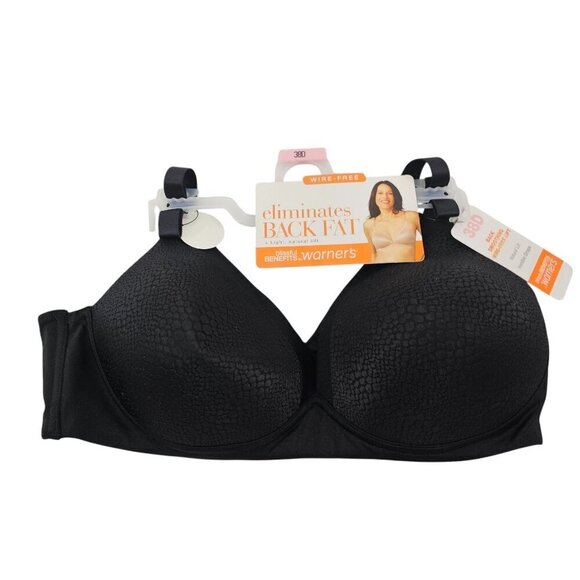 Warner’s Blissful Benefits Wire-Free Back Smoothing Natural Lift Bra - Size 38D - Picture 5 of 11
